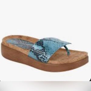 DONALD J. PLINER FIFI LEATHER PYTHON PRINT WEDGE SANDALS NEW